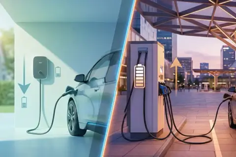 Ładowanie samochodu elektrycznego w domu i na mieście. Sprawdź, ile kosztuje ładowanie samochodu elektrycznego.