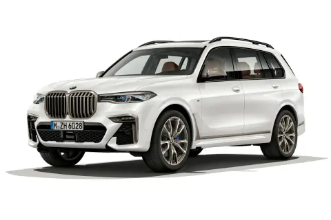 Białe BMW X8 z brązową tapicerką, eleganckie i luksusowe. Sprawdź aktualną bmw x8 cena.